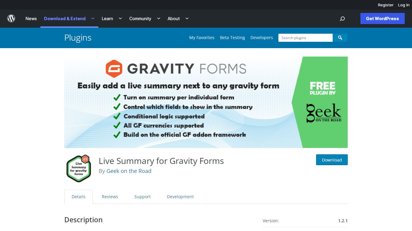 Live Summary for Gravity Forms – WordPress plugin | WordPress.org